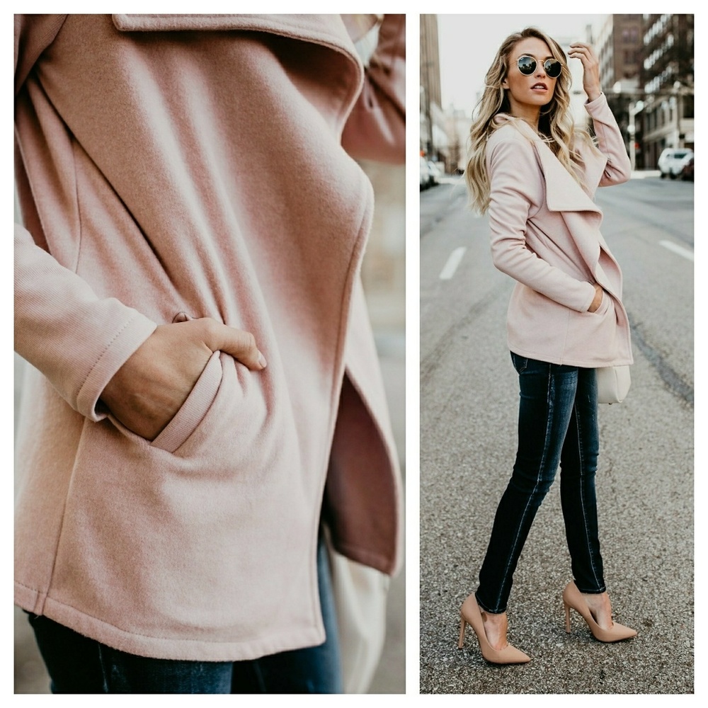 1 left! pink pocketed open cardigan - Picture 3 of 4